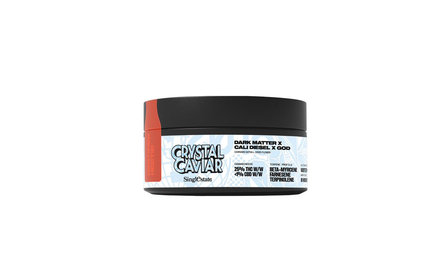 Single Estate Crystal Caviar 25% THC 10g Jar (Rays Antidote)