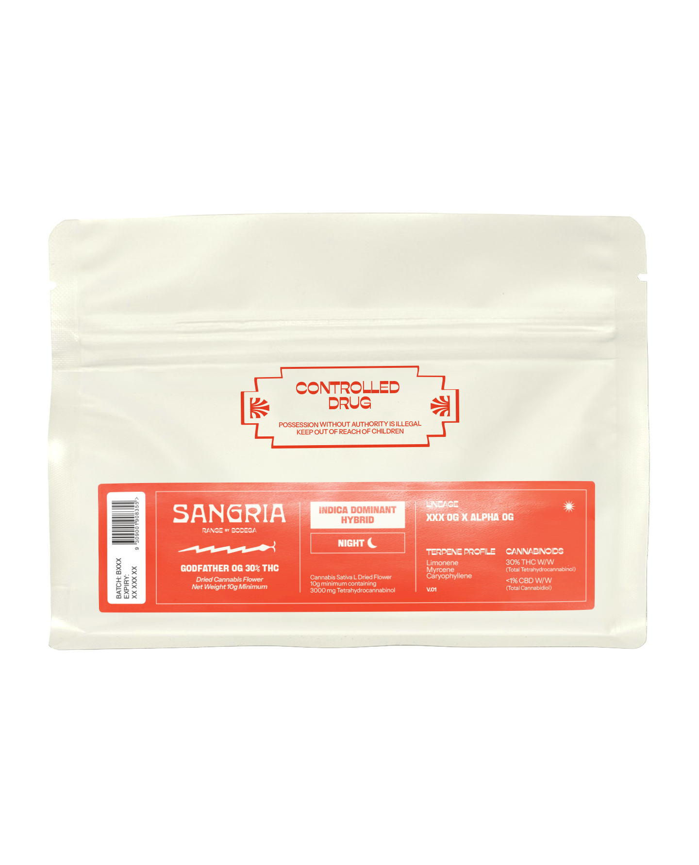 SANGRIA - Godfather OG - Indica 15g Mylar Bag