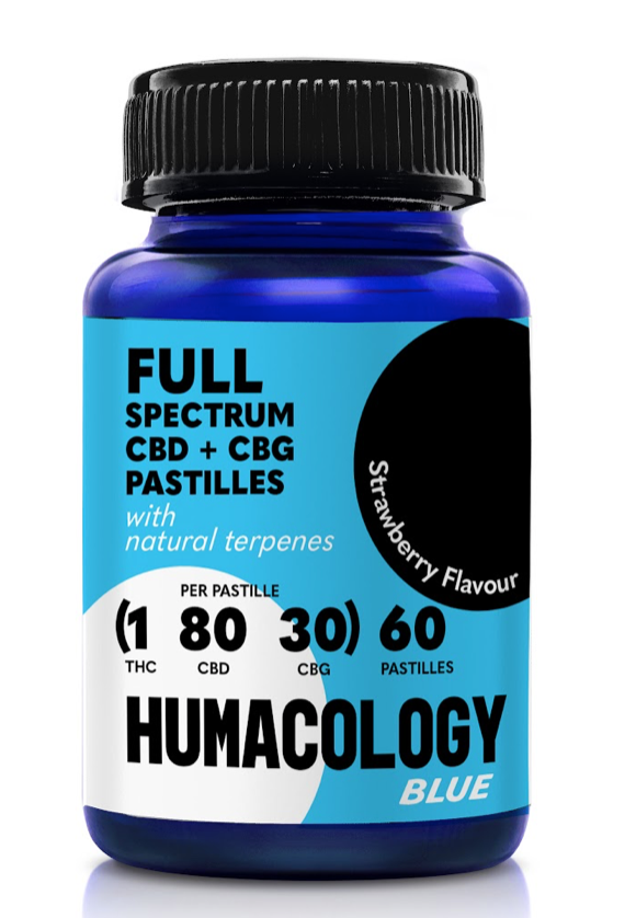 Humacology 1:80:30 THC+CBD+CBG Full Spectrum "BLUE" Pastilles - 60 units