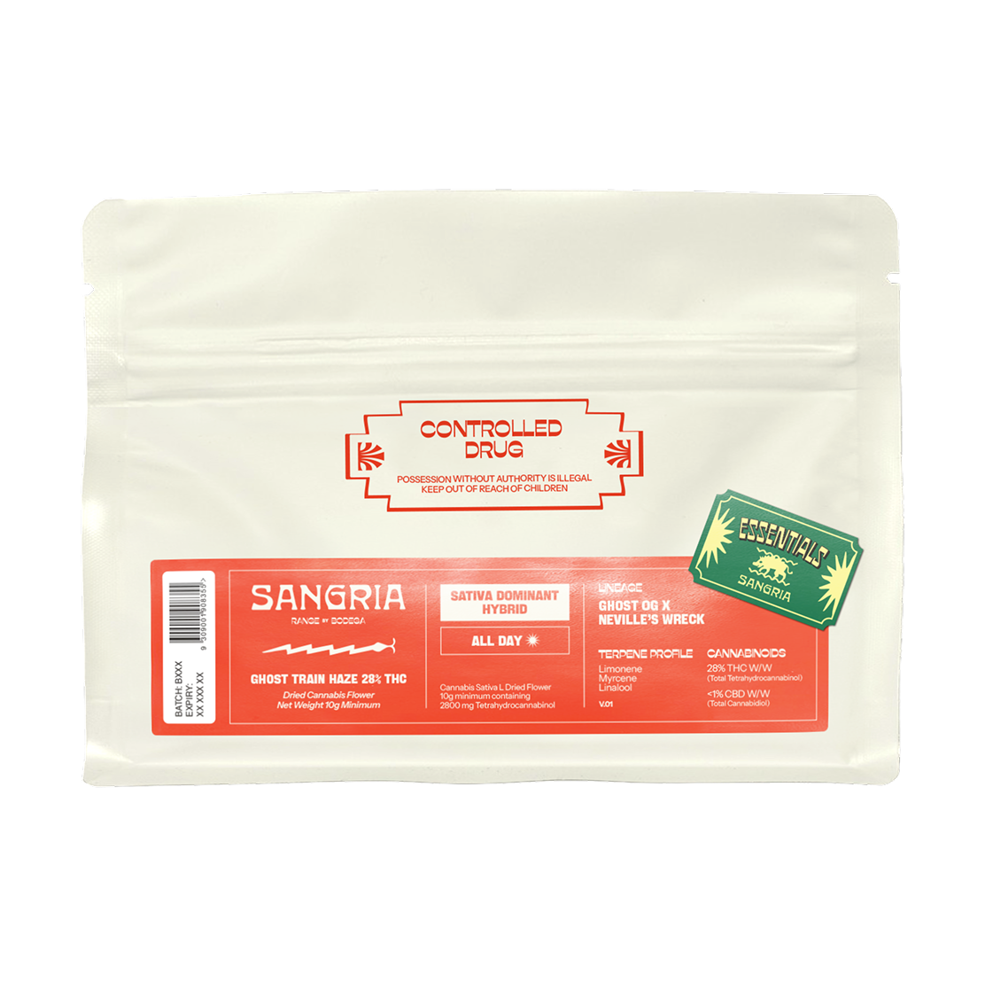 SANGRIA - Ghost Train Haze - Sativa 15g Mylar Bag
