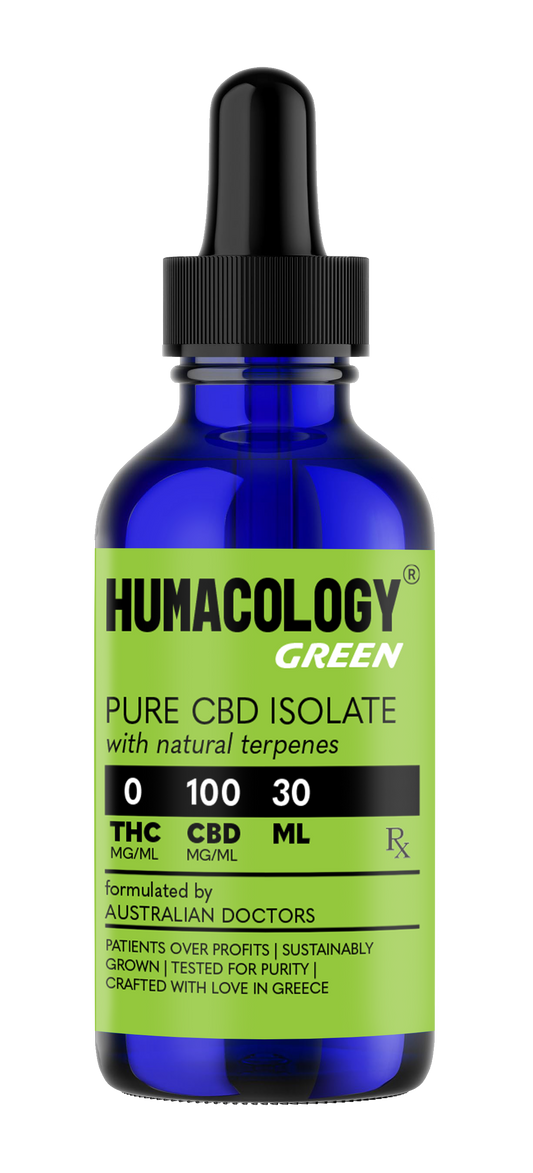 Humacology 0:100 CBD Isolate Oil "GREEN" Oil - 30mls