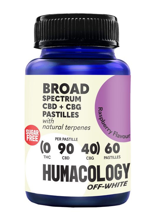 Humacology 0:90:40 Broad Spectrum CBD + CBG "OFF-WHITE" Pastilles - 60 units