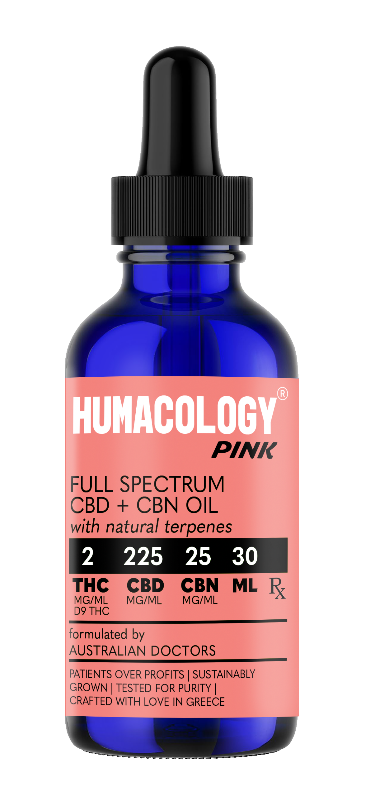 Humacology 2:225:25 Full Spectrum THC+CBD+CBN Oil "PINK" - 30mls