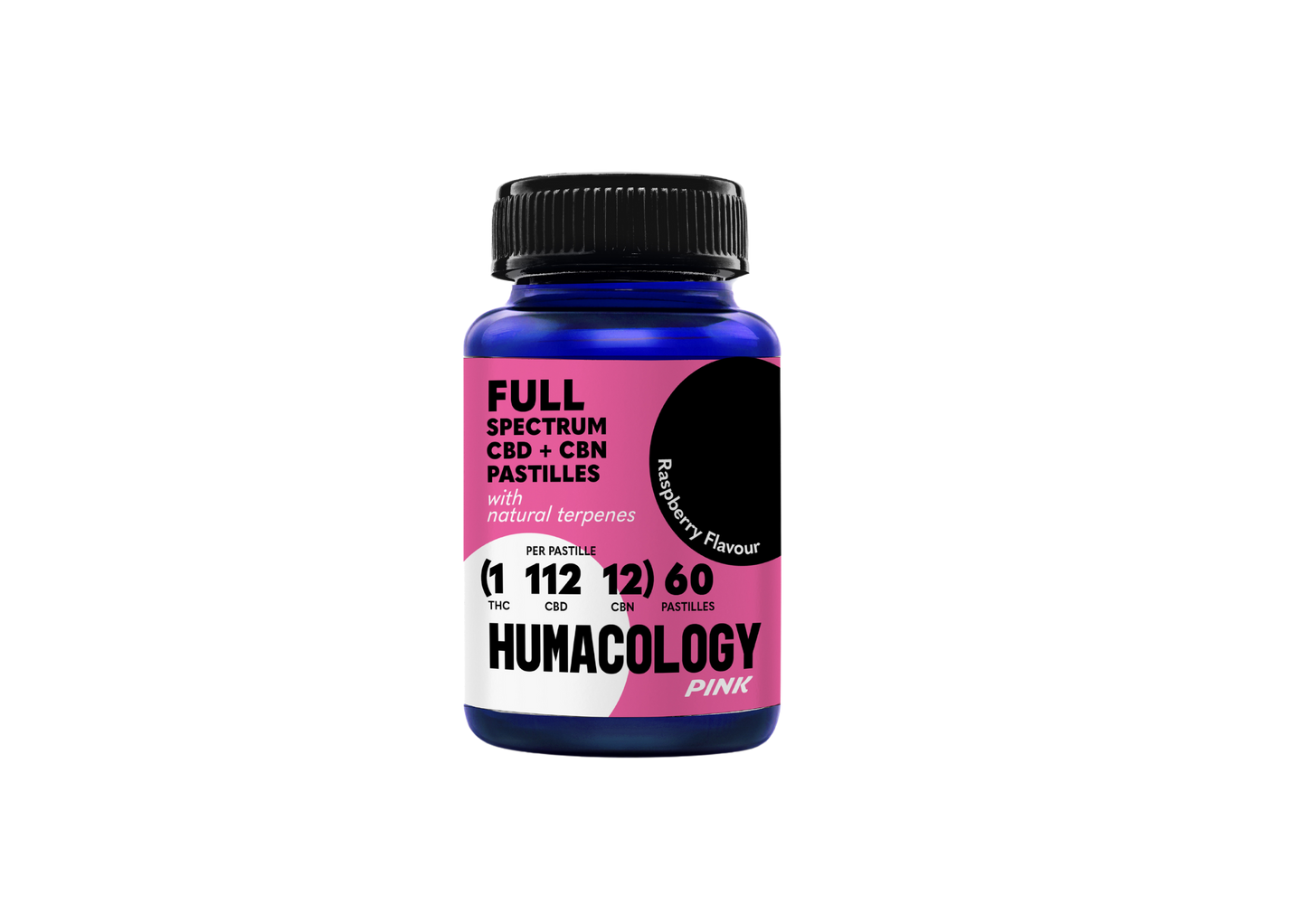 Humacology 1:112:12 THC+CBD+CBN Full Spectrum "PINK" Pastilles - 60 units