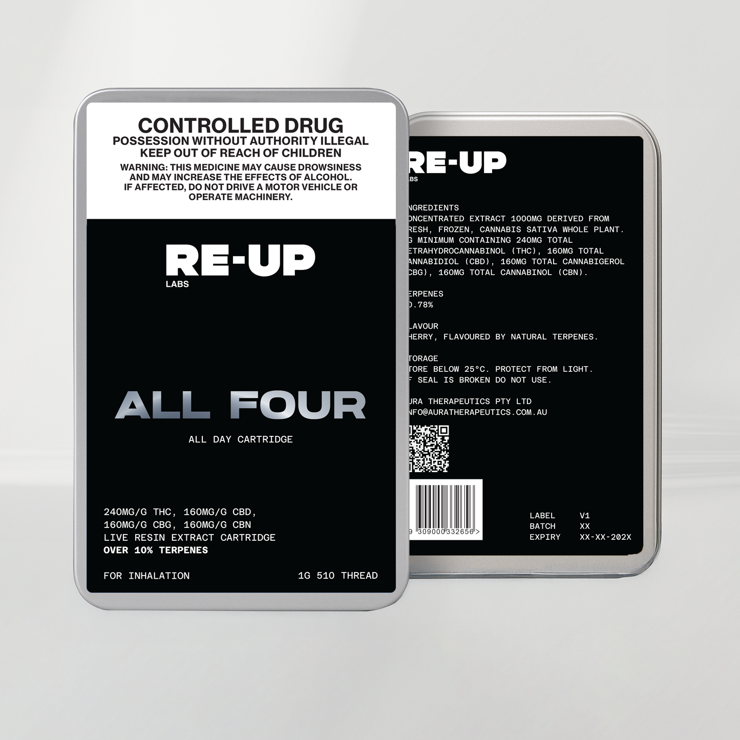 Re-UP Labs ALL FOUR Cart - THC:CBD:CBG:CBN - All Day Cartridge