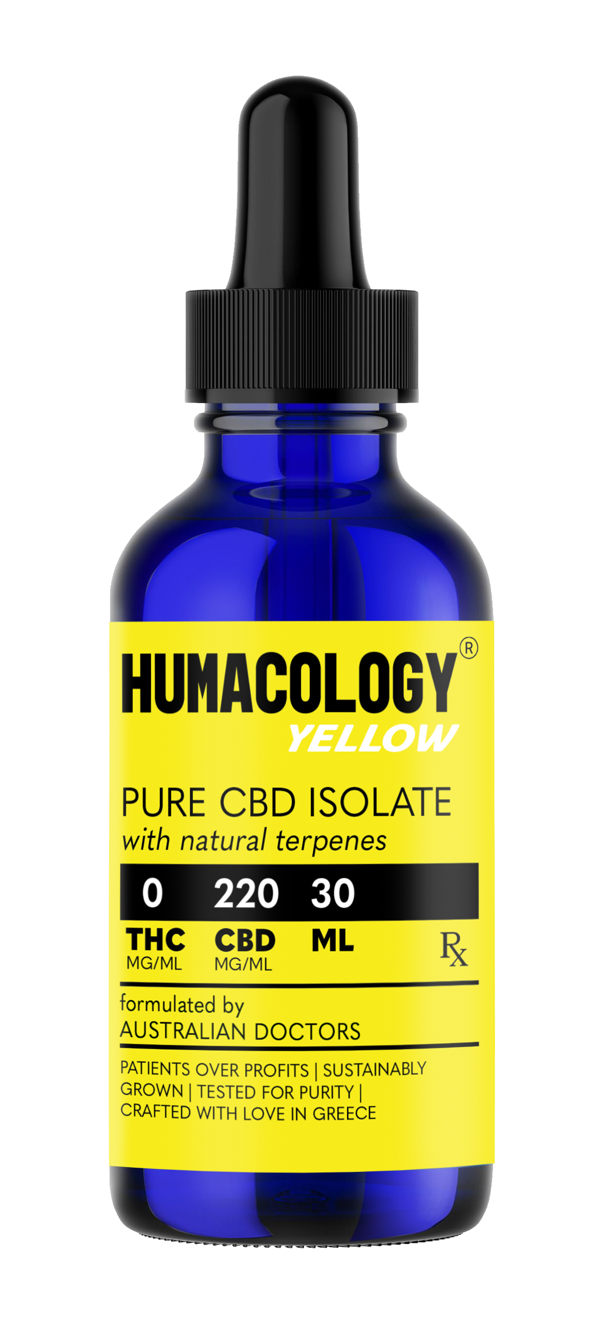 Humacology 0:220 CBD Isolate "YELLOW" Oil - 30mls