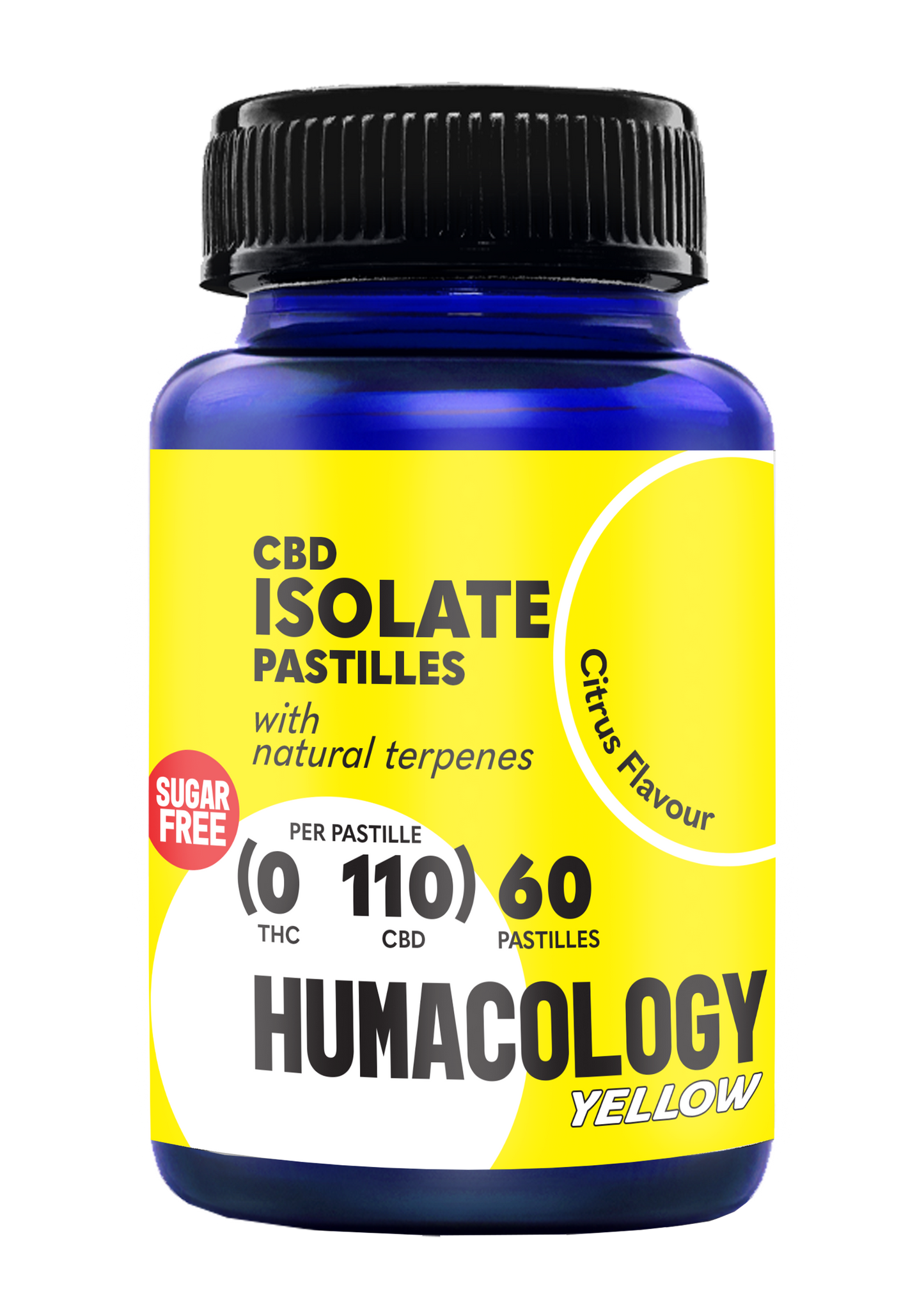 Humacology 0:110mg CBD Isolate "YELLOW" Pastilles - 60 units