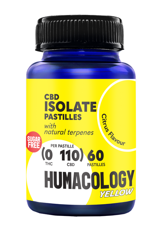 Humacology 0:110mg CBD Isolate "YELLOW" Pastilles - 60 units